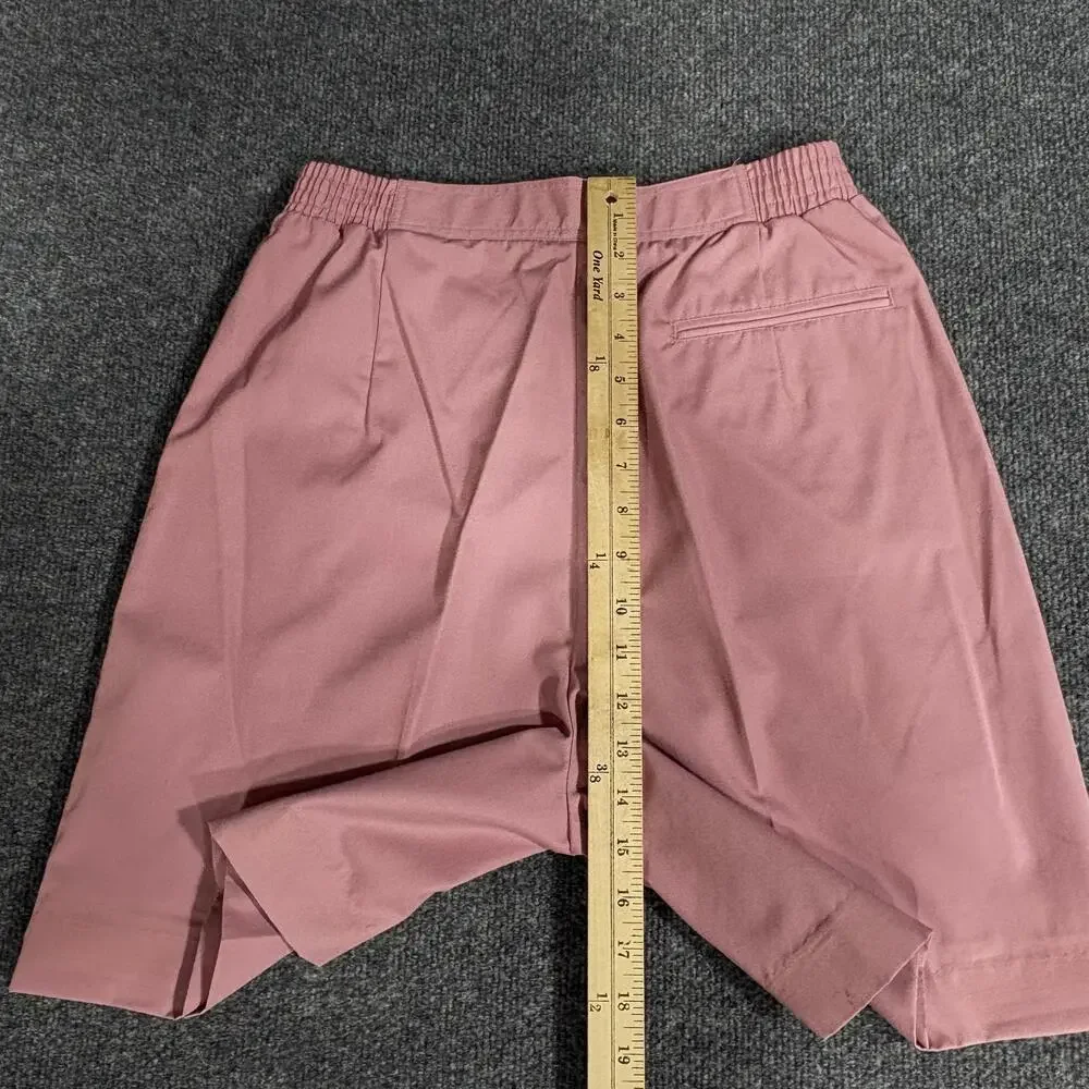 Vintage Lady La Mode Shorts Womens 10 Pink Chino Elastic Waist Buckle Casual